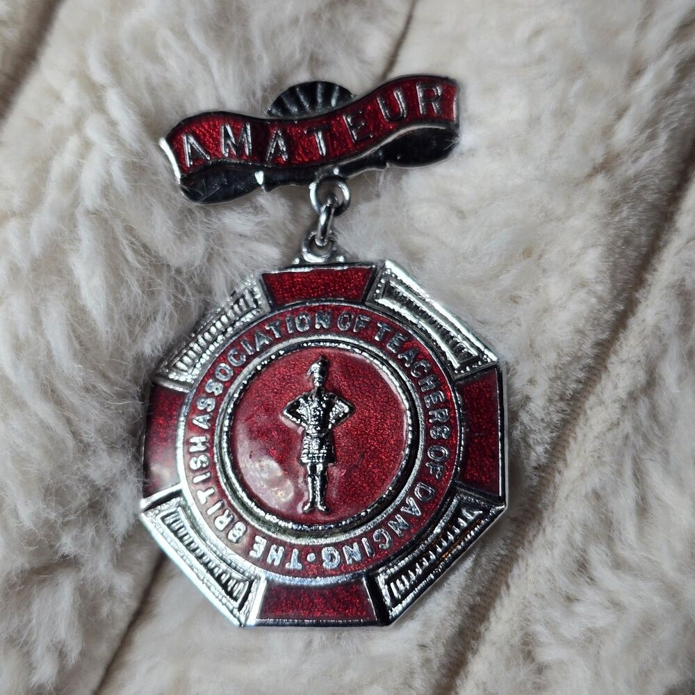 VTG Amateur Metal Red Enamel Pin The British Association of Teachers of Dancing